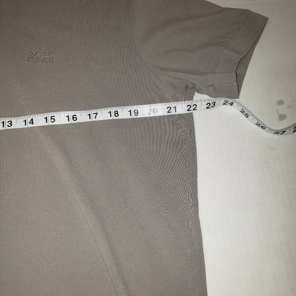 Hugo Boss polo shirt mens medium gray 3 button with pima cotton - Picture 5 of 6